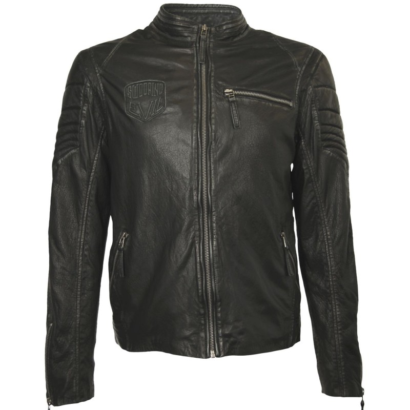 Geaca din Piele Naturala Barbati Gipsy Neagra Swooping Evil – IMBRACAMINTE