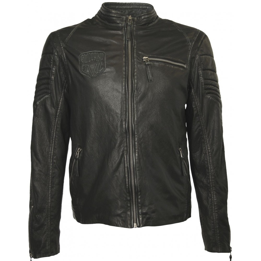 Geaca din Piele Naturala Barbati Gipsy Neagra Swooping Evil Geaca din Piele Naturala Barbati Gipsy Neagra Swooping Evil - readytowear