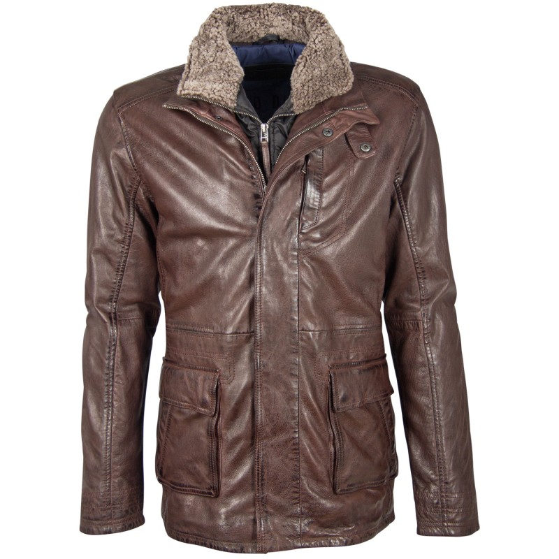 Geaca de Piele Naturala Barbati Gipsy Maro Inchis Falcon NSLVV W – IMBRACAMINTE