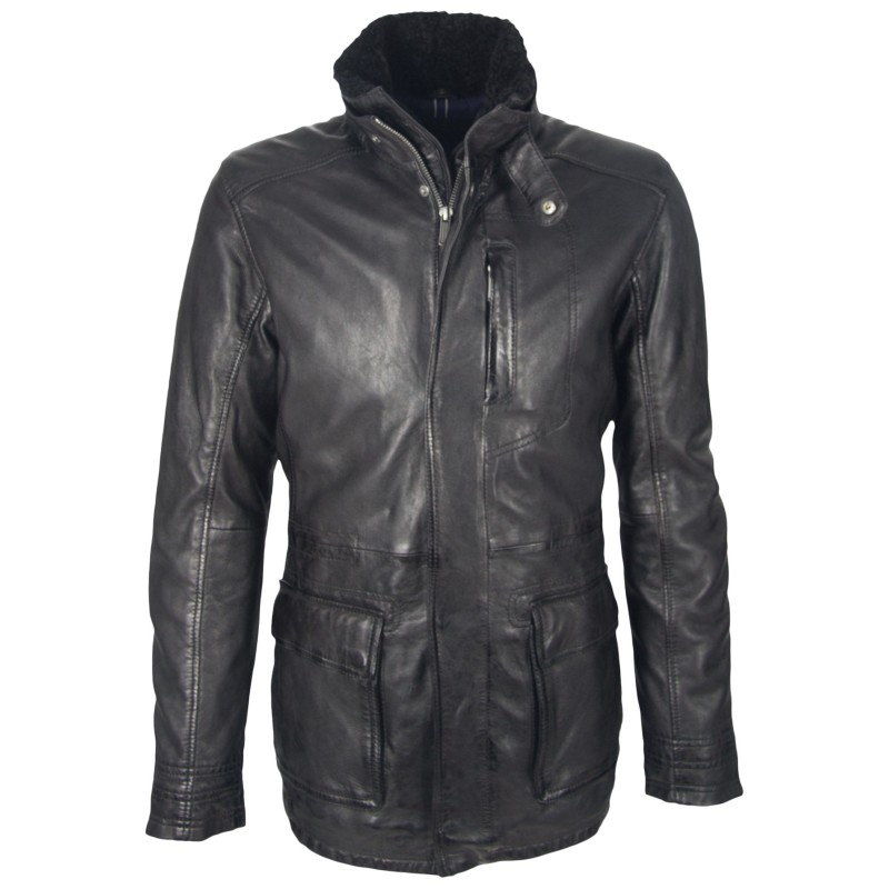 Geaca Lunga de Piele Naturala Barbati Gipsy Neagra Ferry LAANV W – IMBRACAMINTE Geaca Lunga de Piele Naturala Barbati Gipsy Neagra Ferry LAANV W – IMBRACAMINTE