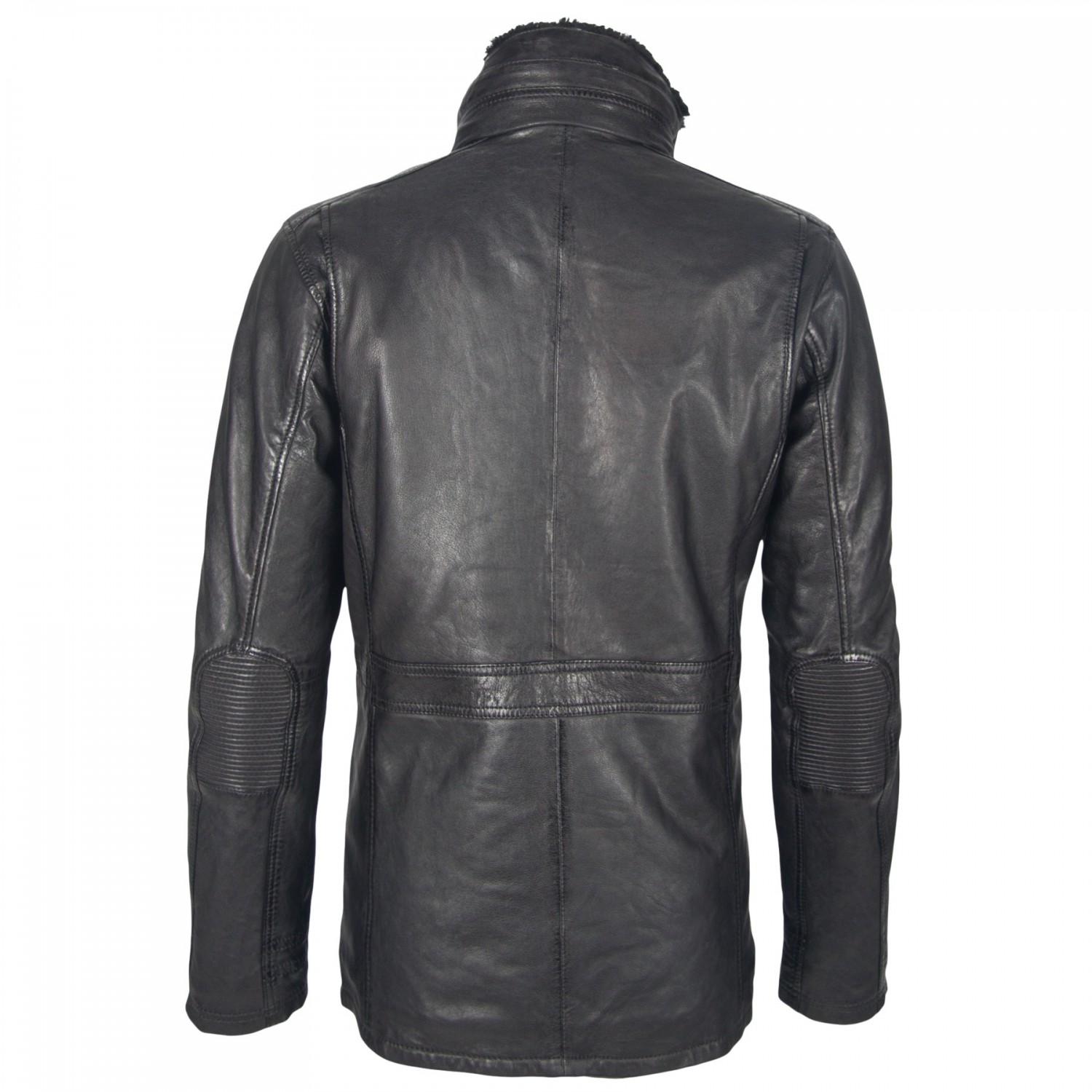 Geaca Lunga de Piele Naturala Barbati Gipsy Neagra Ferry LAANV W – IMBRACAMINTE