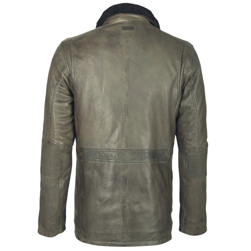 Geaca Lunga de Piele Naturala Barbati Gipsy Olive Ferry LAANV W – IMBRACAMINTE