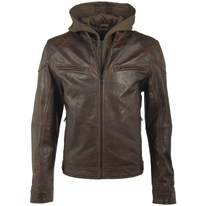Geaca de Piele Naturala Barbati Gipsy Maro Fido LACRUV – IMBRACAMINTE