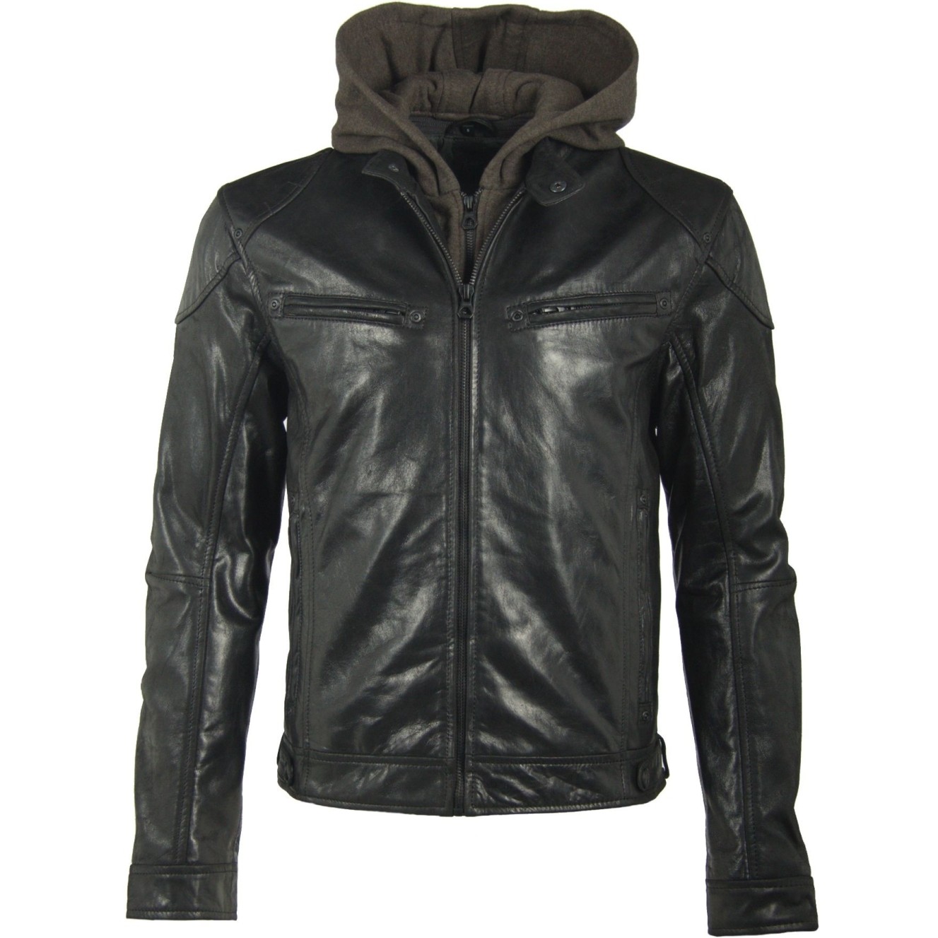 Geaca de Piele Naturala Barbati Gipsy Neagra Fido LACRUV – IMBRACAMINTE