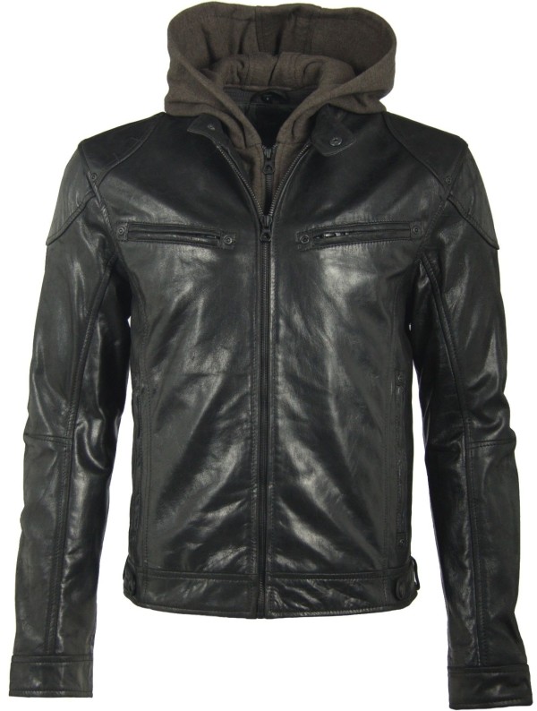Geaca de Piele Naturala Barbati Gipsy Neagra Fido LACRUV – IMBRACAMINTE — fotografia 1