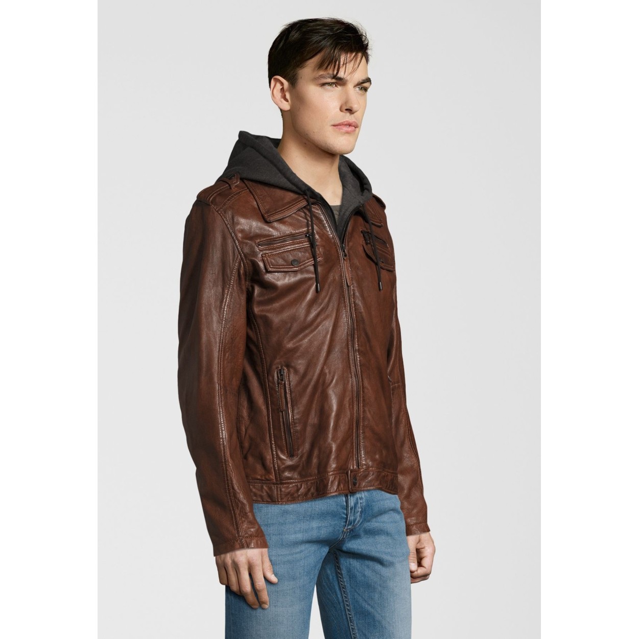 Geaca de Piele Naturala Barbati Gipsy Maro Five NSLV – IMBRACAMINTE