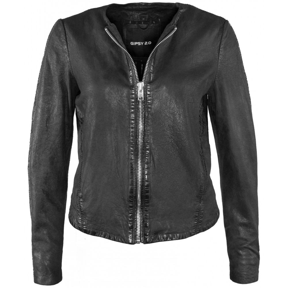 Geaca de Piele Naturala Dama Gipsy Neagra Florin SF LVWW Geaca de Piele Naturala Dama Gipsy Neagra Florin SF LVWW - readytowear