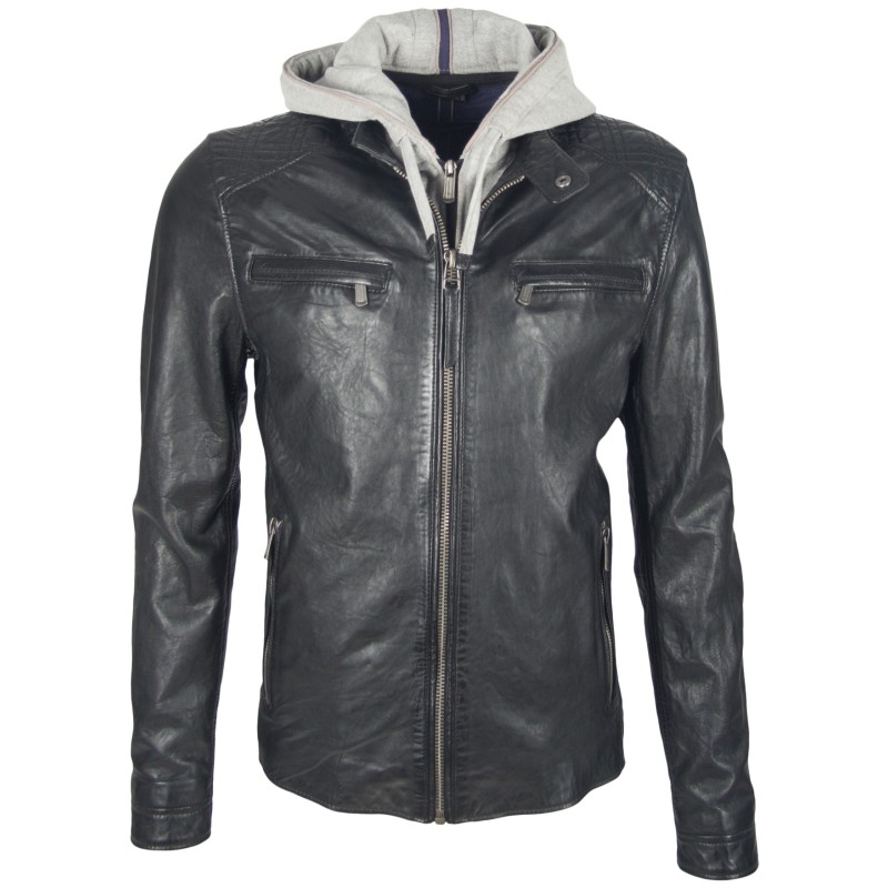 Geaca de Piele Naturala Barbati Gipsy Neagra Fog 2 NSLVW – IMBRACAMINTE