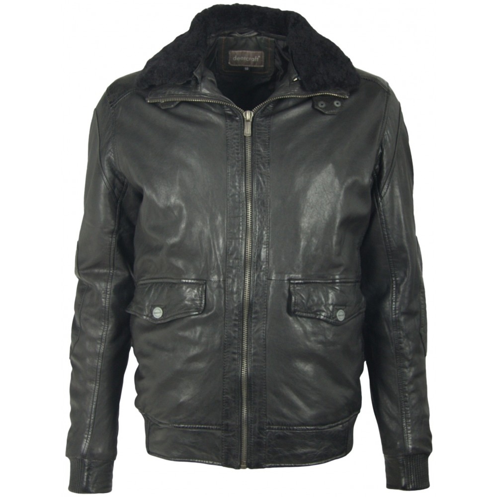 Geaca de Piele Naturala Barbati Gipsy Neagra Force LWAWV W - readytowear