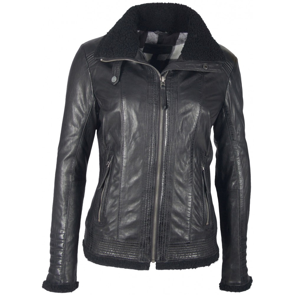 Geaca de Piele Naturala Dama Gipsy Neagra Freeze NSLONTV W Geaca de Piele Naturala Dama Gipsy Neagra Freeze NSLONTV W - readytowear.ro