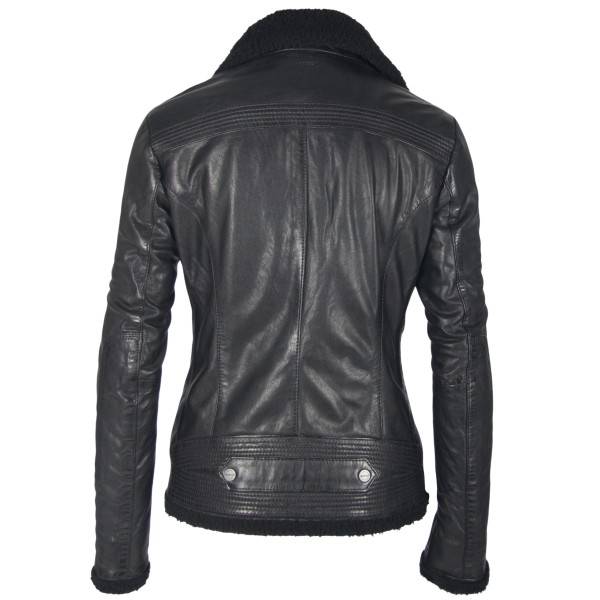 Geaca de Piele Naturala Dama Gipsy Neagra Freeze NSLONTV W – IMBRACAMINTE — fotografia 2