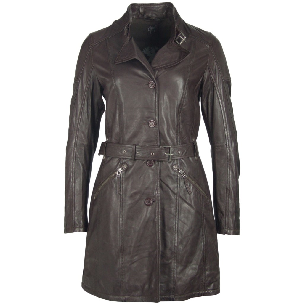 Geaca Lunga de Piele Naturala Dama Gipsy Maro Inchis Frida 2 LDCV – IMBRACAMINTE