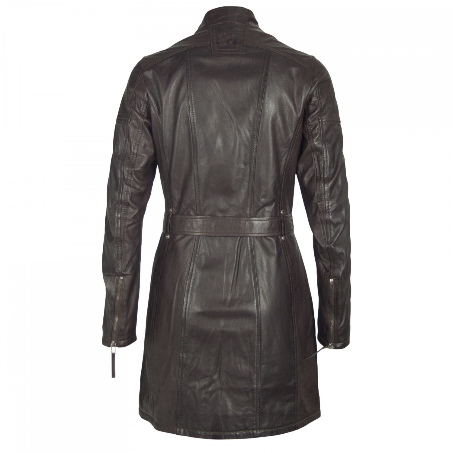 Geaca Lunga de Piele Naturala Dama Gipsy Maro Inchis Frida 2 LDCV – IMBRACAMINTE