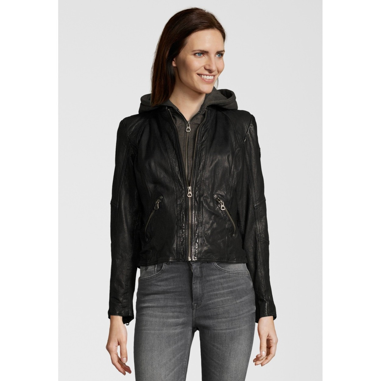 Geaca de Piele Naturala Dama Gipsy Neagra Frisby LEGV – IMBRACAMINTE