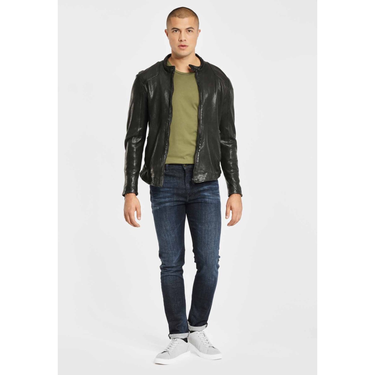 Geaca de Piele Naturala Barbati Gipsy Neagra G2BAram SF LATARV – Black Friday