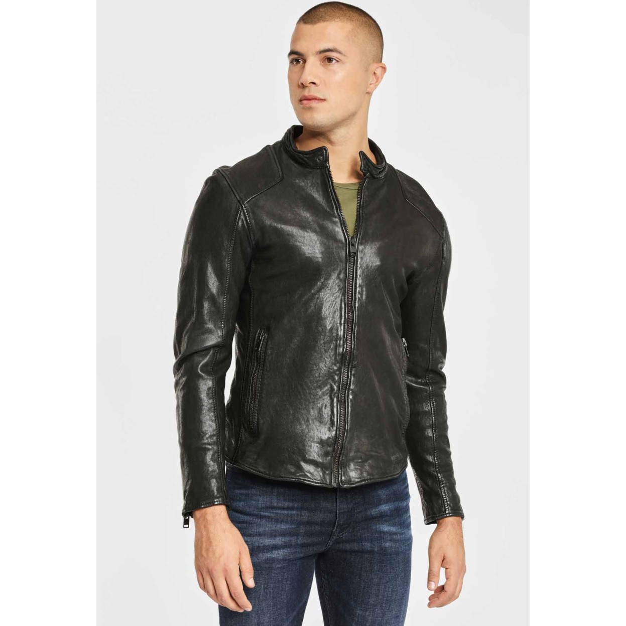 Geaca de Piele Naturala Barbati Gipsy Neagra G2BAram SF LATARV – Black Friday