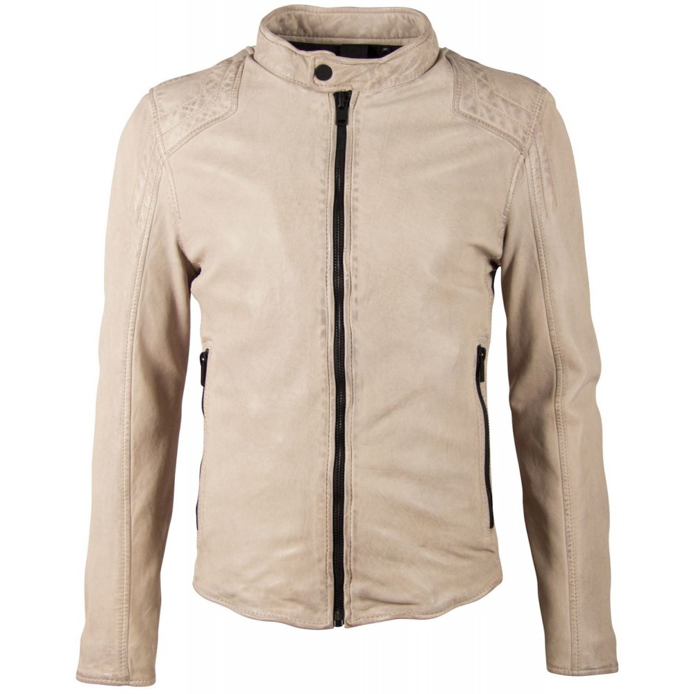 Geaca de Piele Barbati Gipsy Alb Murdar G2BArim SF LATARV Geaca de Piele Barbati Gipsy Alb Murdar G2BArim SF LATARV - readytowear.ro