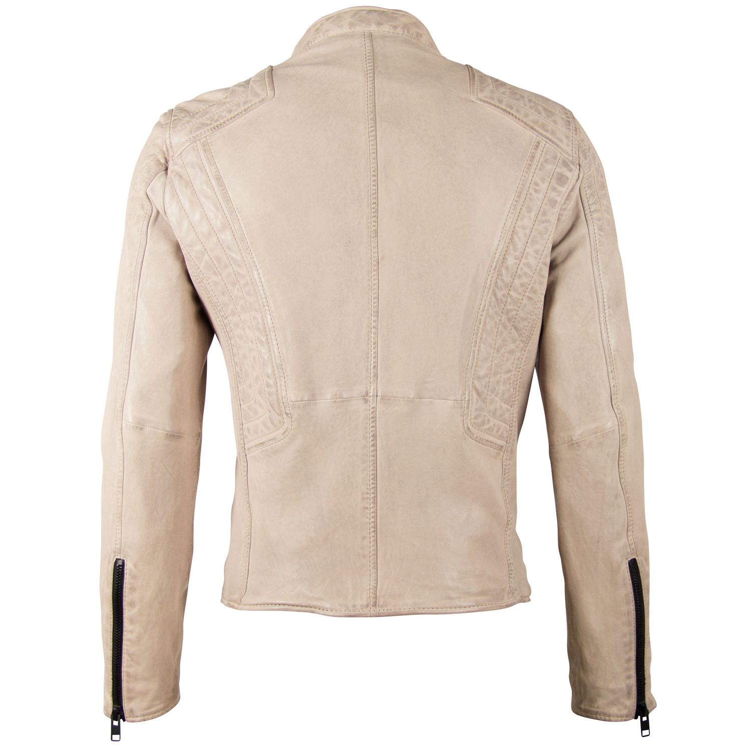 Geaca de Piele Barbati Gipsy Alb Murdar G2BArim SF LATARV – IMBRACAMINTE