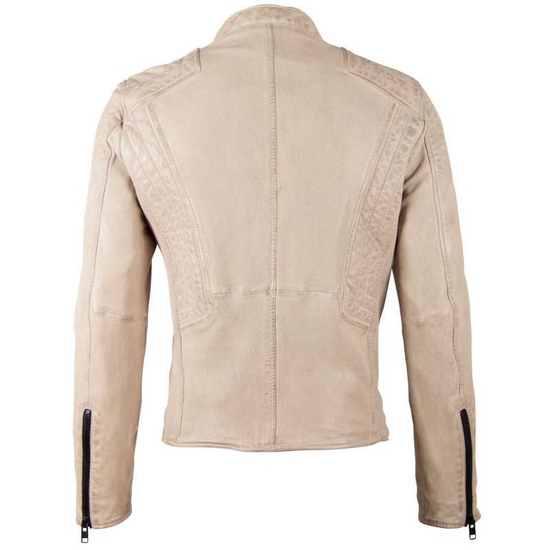 Geaca de Piele Barbati Gipsy Alb Murdar G2BArim SF LATARV – IMBRACAMINTE