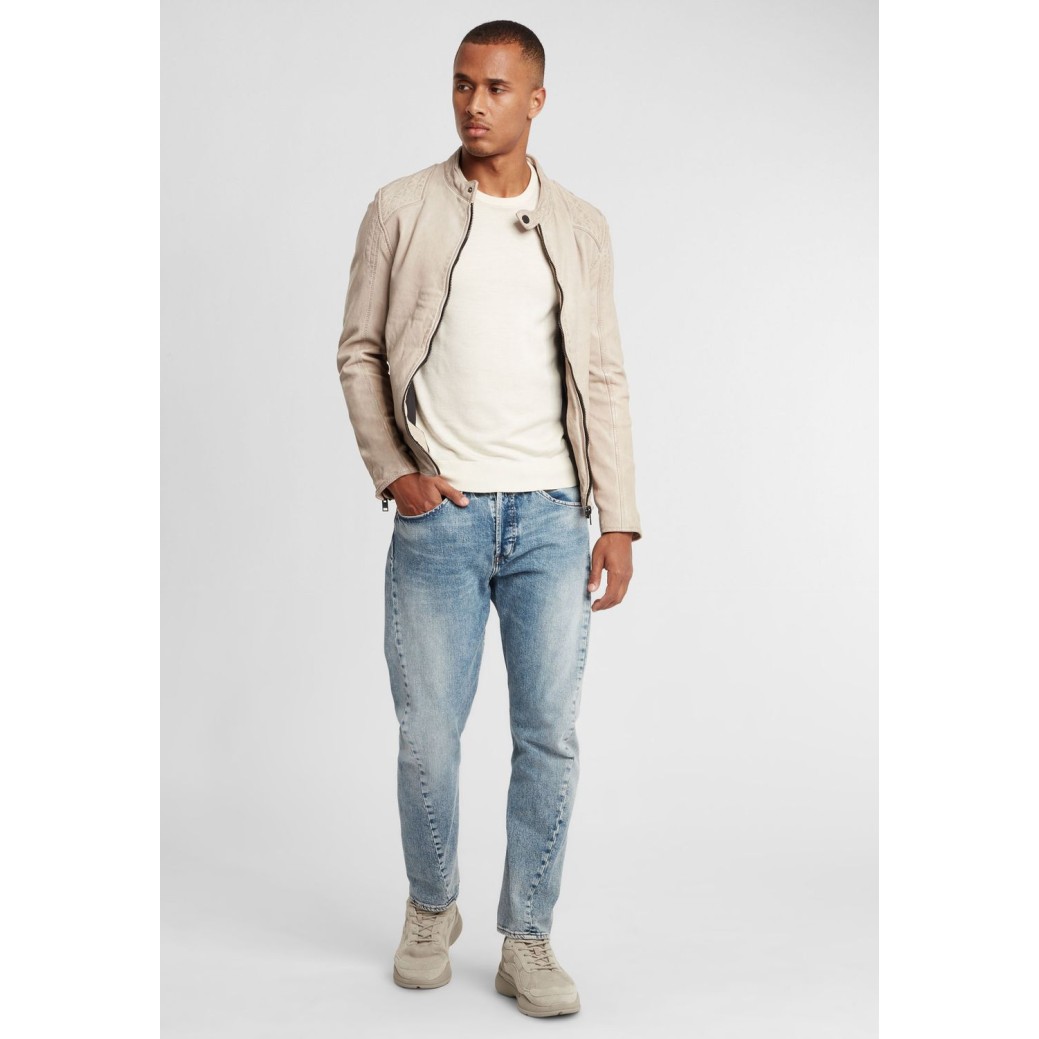 Geaca de Piele Barbati Gipsy Alb Murdar G2BArim SF LATARV – IMBRACAMINTE