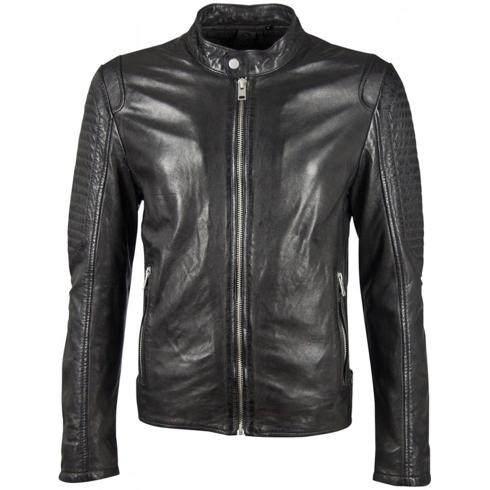 Geaca de Piele Barbati Gipsy Neagra G2BBennyt SF LVW - readytowear.ro