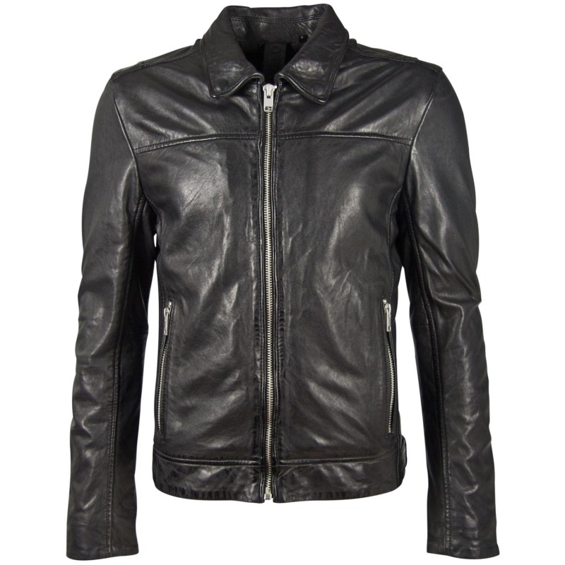 Geaca de Piele Naturala Barbati Gipsy Neagra G2BCarni SF NSLVV – IMBRACAMINTE