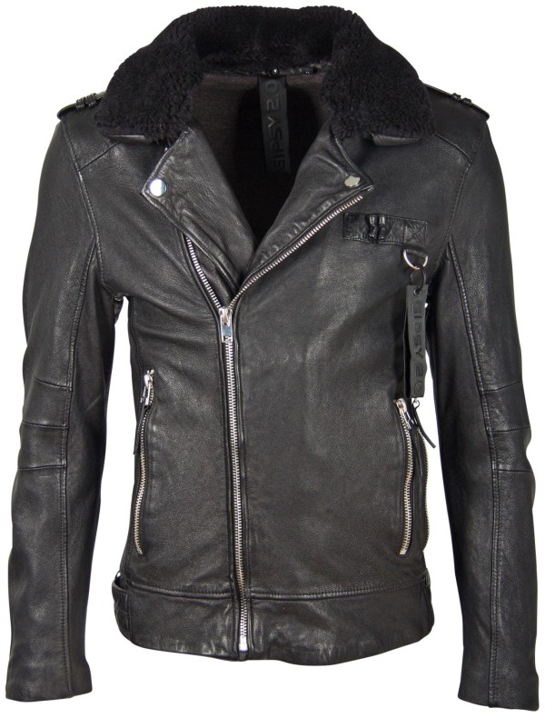 Geaca de Piele Naturala Barbati Gipsy Neagra G2BCrief SF SVAT – Black Friday — fotografia 1