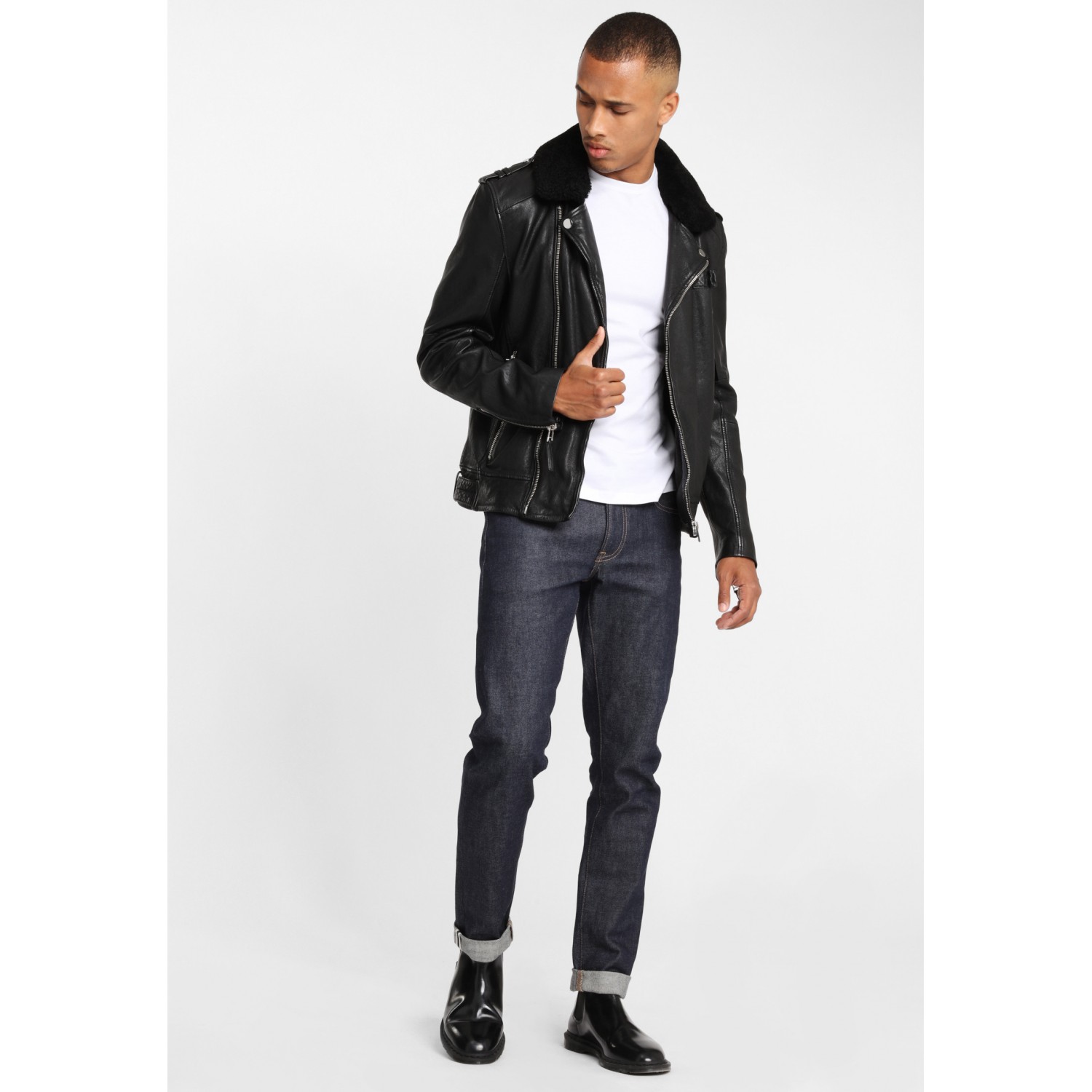 Geaca de Piele Naturala Barbati Gipsy Neagra G2BCrief SF SVAT – Black Friday