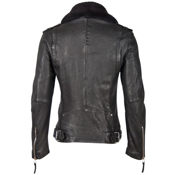 Geaca de Piele Naturala Barbati Gipsy Neagra G2BCrief SF SVAT – Black Friday — fotografia 2