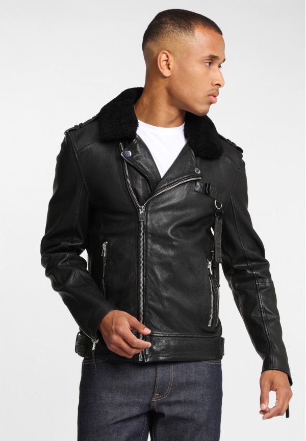 Geaca de Piele Naturala Barbati Gipsy Neagra G2BCrief SF SVAT – Black Friday — fotografia 4