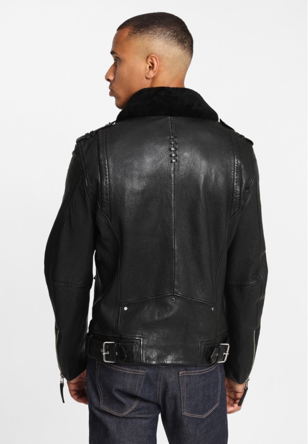 Geaca de Piele Naturala Barbati Gipsy Neagra G2BCrief SF SVAT – Black Friday — fotografia 5