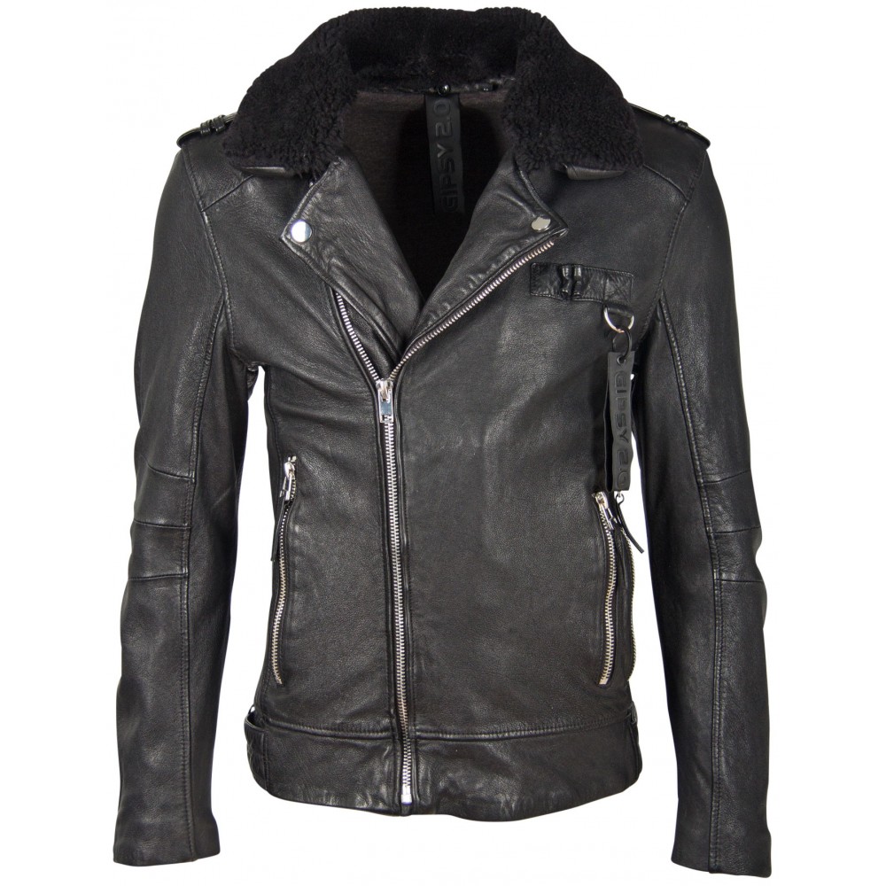 Geaca de Piele Naturala Barbati Gipsy Neagra G2BCrief SF SVAT Geaca de Piele Naturala Barbati Gipsy Neagra G2BCrief SF SVAT - readytowear