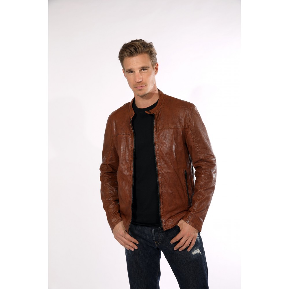 Geaca de Piele Naturala Barbati Gipsy Coniac Inchis G2BDev SF LRPEV Geaca de Piele Naturala Barbati Gipsy Coniac Inchis G2BDev SF LRPEV - readytowear.ro