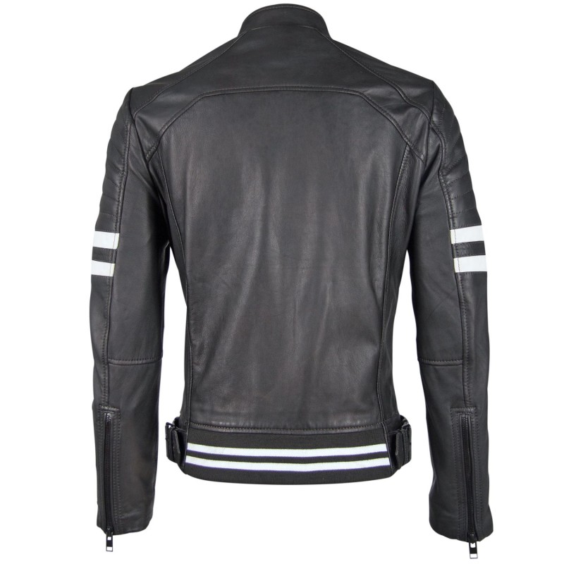 Geaca de Piele Naturala Barbati Gipsy Negru/Alb G2BFazyl SF LAROXV – IMBRACAMINTE Geaca de Piele Naturala Barbati Gipsy Negru/Alb G2BFazyl SF LAROXV – IMBRACAMINTE
