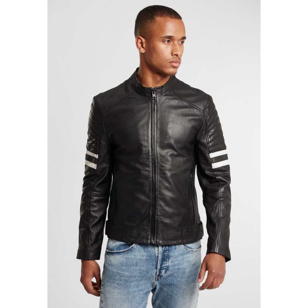 Geaca de Piele Naturala Barbati Gipsy Negru/Alb G2BFazyl SF LAROXV – IMBRACAMINTE Geaca de Piele Naturala Barbati Gipsy Negru/Alb G2BFazyl SF LAROXV – IMBRACAMINTE