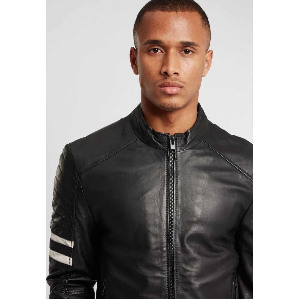 Geaca de Piele Naturala Barbati Gipsy Negru/Alb G2BFazyl SF LAROXV – IMBRACAMINTE Geaca de Piele Naturala Barbati Gipsy Negru/Alb G2BFazyl SF LAROXV – IMBRACAMINTE