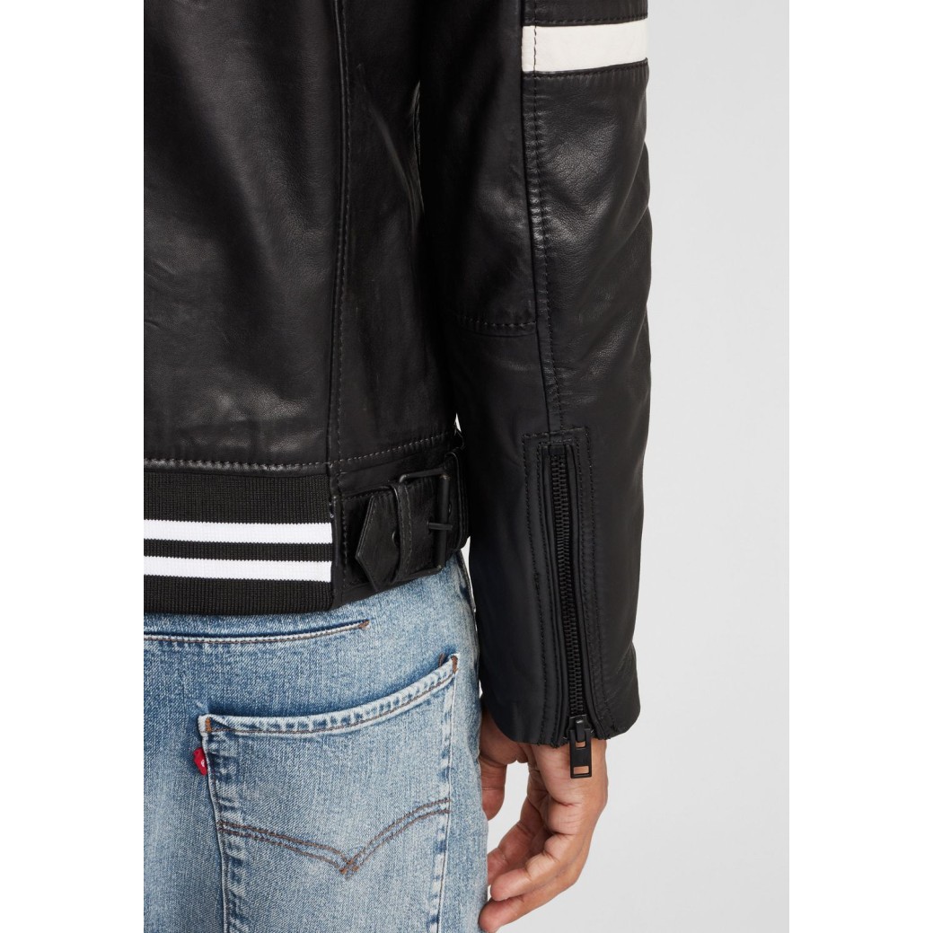 Geaca de Piele Naturala Barbati Gipsy Negru/Alb G2BFazyl SF LAROXV – IMBRACAMINTE Geaca de Piele Naturala Barbati Gipsy Negru/Alb G2BFazyl SF LAROXV – IMBRACAMINTE