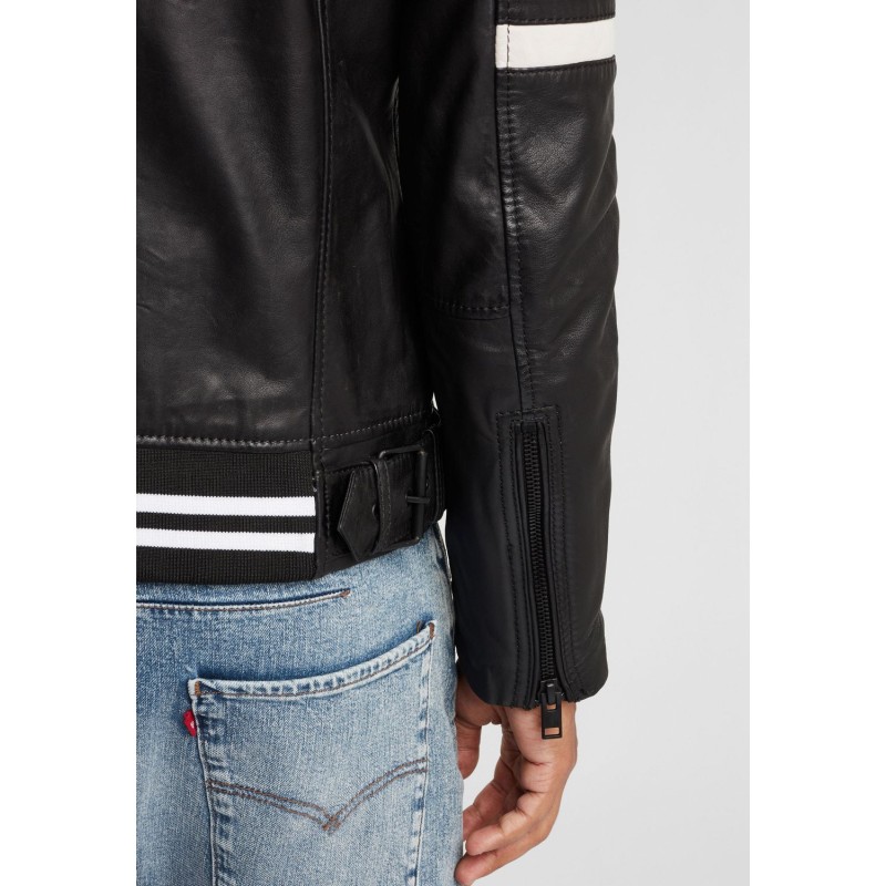 Geaca de Piele Naturala Barbati Gipsy Negru/Alb G2BFazyl SF LAROXV – IMBRACAMINTE Geaca de Piele Naturala Barbati Gipsy Negru/Alb G2BFazyl SF LAROXV – IMBRACAMINTE