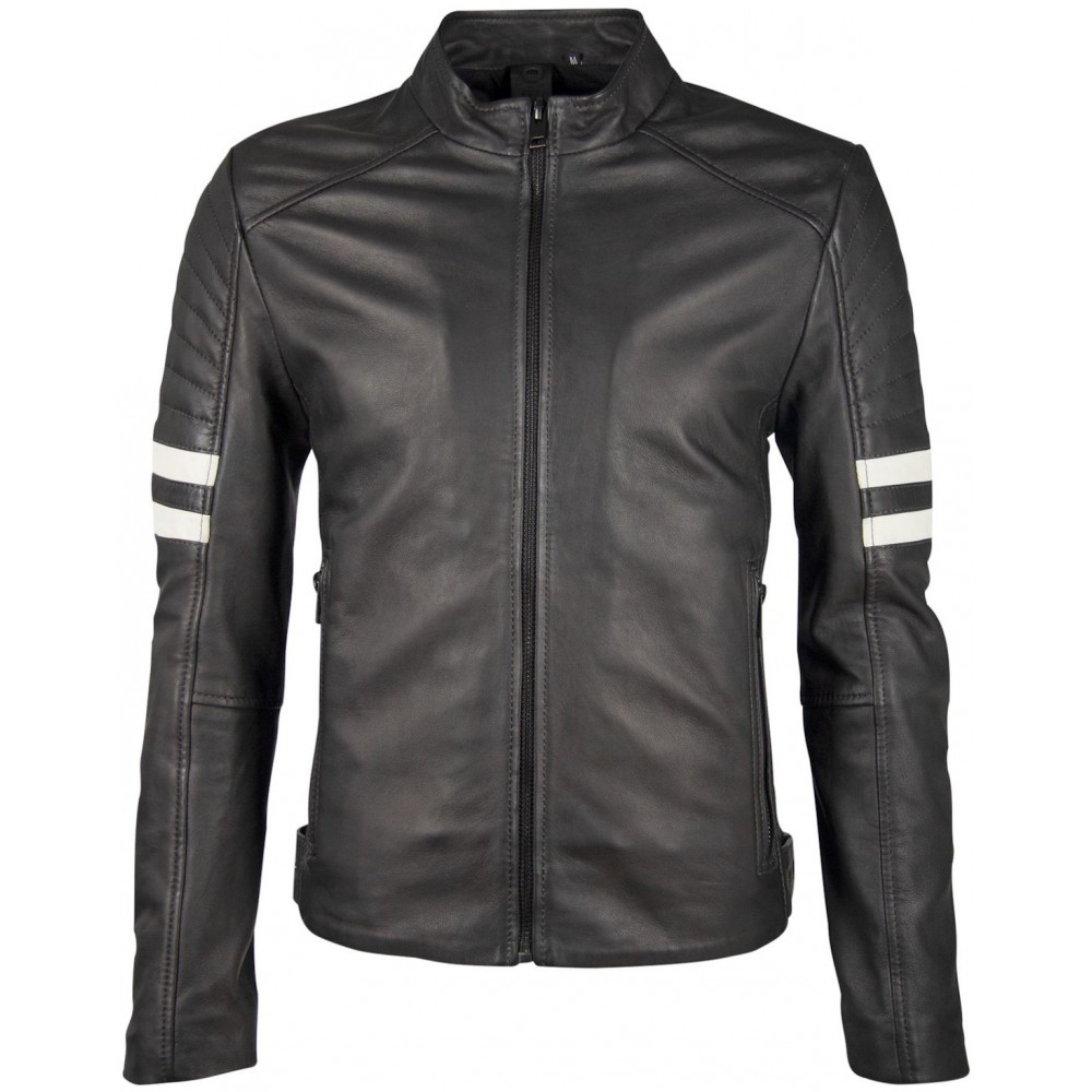 Geaca de Piele Naturala Barbati Gipsy Negru/Alb G2BFazyl SF LAROXV Geaca de Piele Naturala Barbati Gipsy Negru/Alb G2BFazyl SF LAROXV - readytowear