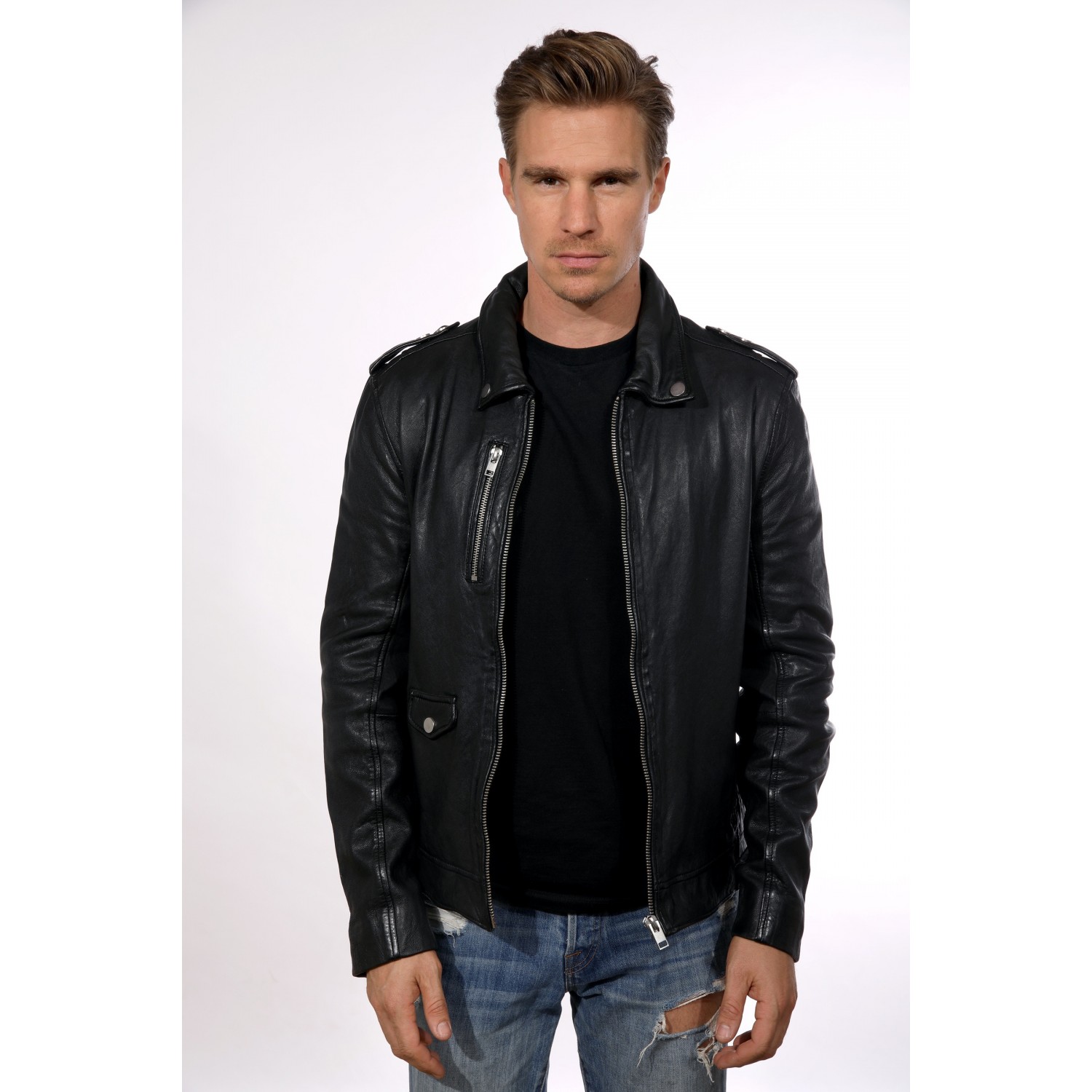 Geaca de Piele Naturala Barbati Gipsy Neagra G2BGerik SF LACAV – IMBRACAMINTE