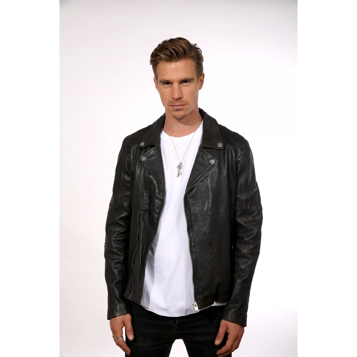 Geaca de Piele Naturala Barbati Gipsy Antracit G2BHylas SF LVTW – IMBRACAMINTE