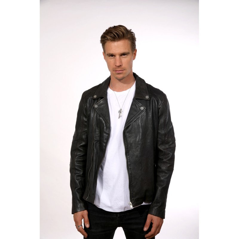 Geaca de Piele Naturala Barbati Gipsy Antracit G2BHylas SF LVTW – IMBRACAMINTE