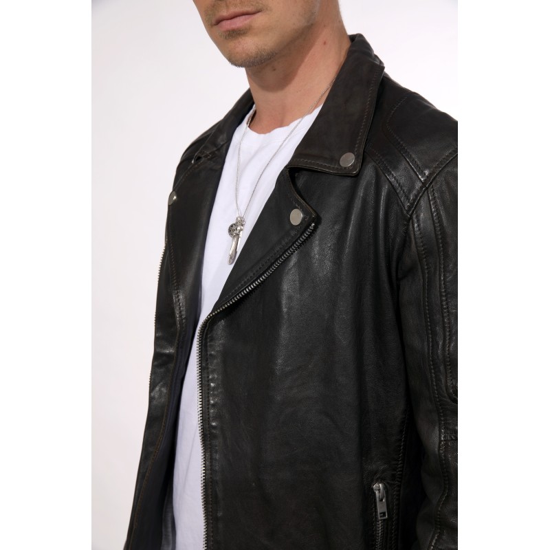 Geaca de Piele Naturala Barbati Gipsy Antracit G2BHylas SF LVTW – IMBRACAMINTE