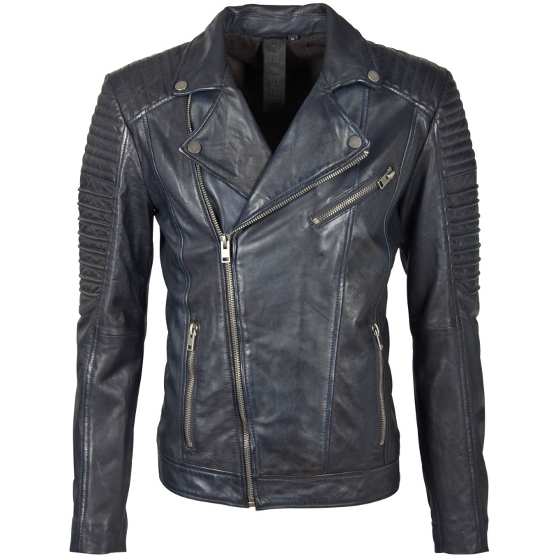 Geaca de Piele Naturala Barbati Gipsy Bleumarin Inchis G2BJordyn SF LAPOV – IMBRACAMINTE