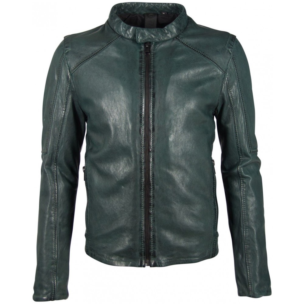 Geaca de Piele Barbati Gipsy Verde Inchis G2BKrain SF LAMAXV Geaca de Piele Barbati Gipsy Verde Inchis G2BKrain SF LAMAXV - readytowear.ro