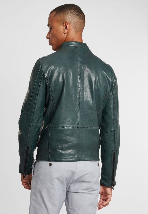 Geaca de Piele Barbati Gipsy Verde Inchis G2BKrain SF LAMAXV – Black Friday — fotografia 5