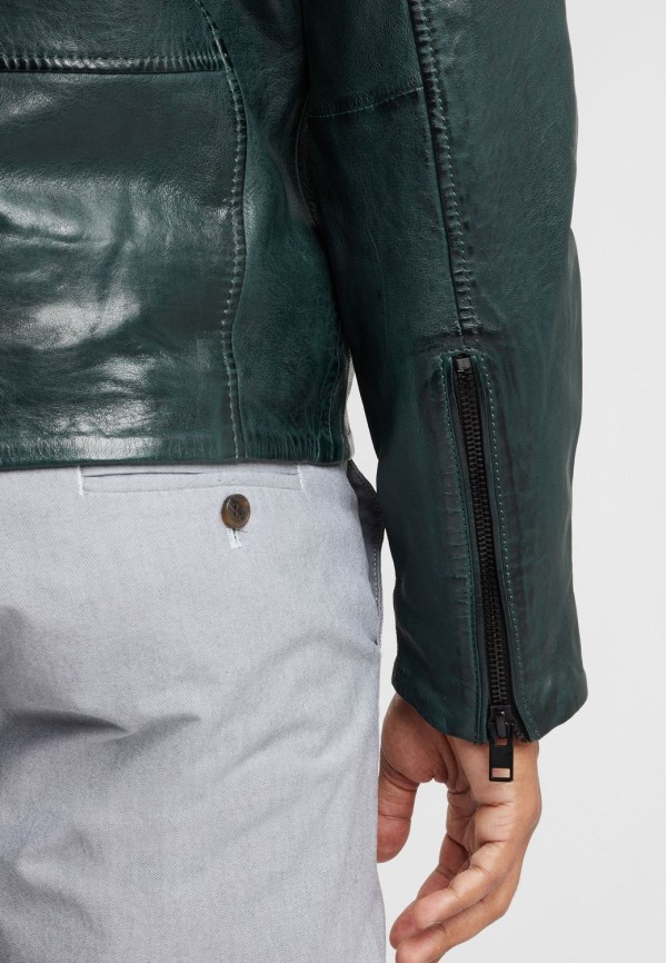 Geaca de Piele Barbati Gipsy Verde Inchis G2BKrain SF LAMAXV – Black Friday — fotografia 7