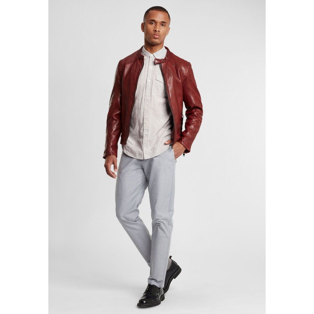 Geaca de Piele Barbati Gipsy Rosu Inchis G2BKrain SF LAMAXV geci de piele - readytowear.ro