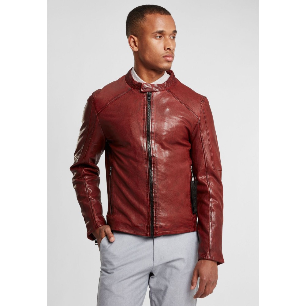 Geaca de Piele Barbati Gipsy Rosu Inchis G2BKrain SF LAMAXV geci de piele - readytowear.ro