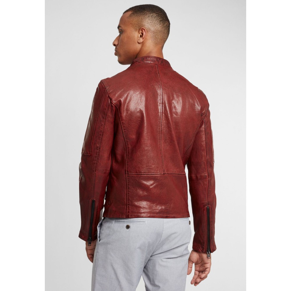Geaca de Piele Barbati Gipsy Rosu Inchis G2BKrain SF LAMAXV geci de piele - readytowear.ro